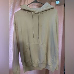 H&M Cream Pullover Hoodie with Relaxed Fit